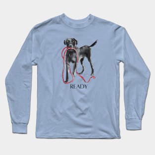 READY DOG Labrador with Leash Long Sleeve T-Shirt